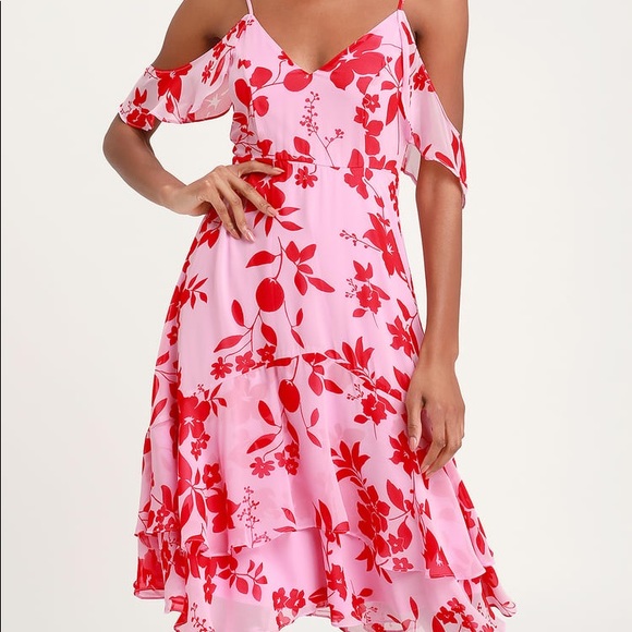 Valorous Vera Pink Floral Print Midi Dress - Picture 4 of 8